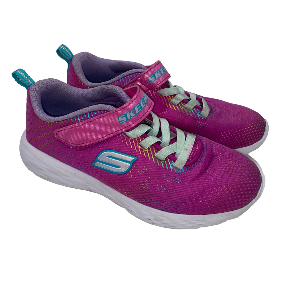 Sketchers Girls Youth 11.5 Shoes Pink Athletic Straps White Sole